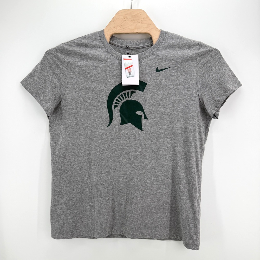 Nike Michigan State Spartans XL Cotton Blend Gray Tee Gameday Athleisure NEW NWT
